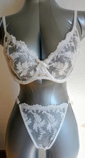 Ensemble lingerie brodé blanc dentelle femme taille XXL ESPALIC