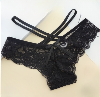 Ensemble 3 strings bretelles croisées dentelle femme taille XL ESPALIC