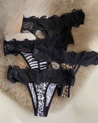 Ensemble quatre strings sexy femme taille M ESPALIC