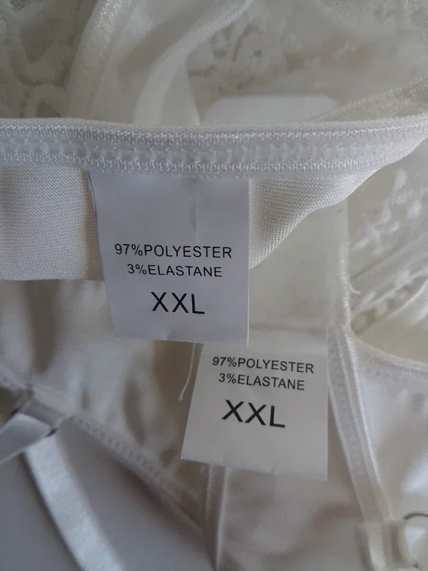 Ensemble lingerie brodé blanc dentelle femme taille XXL ESPALIC