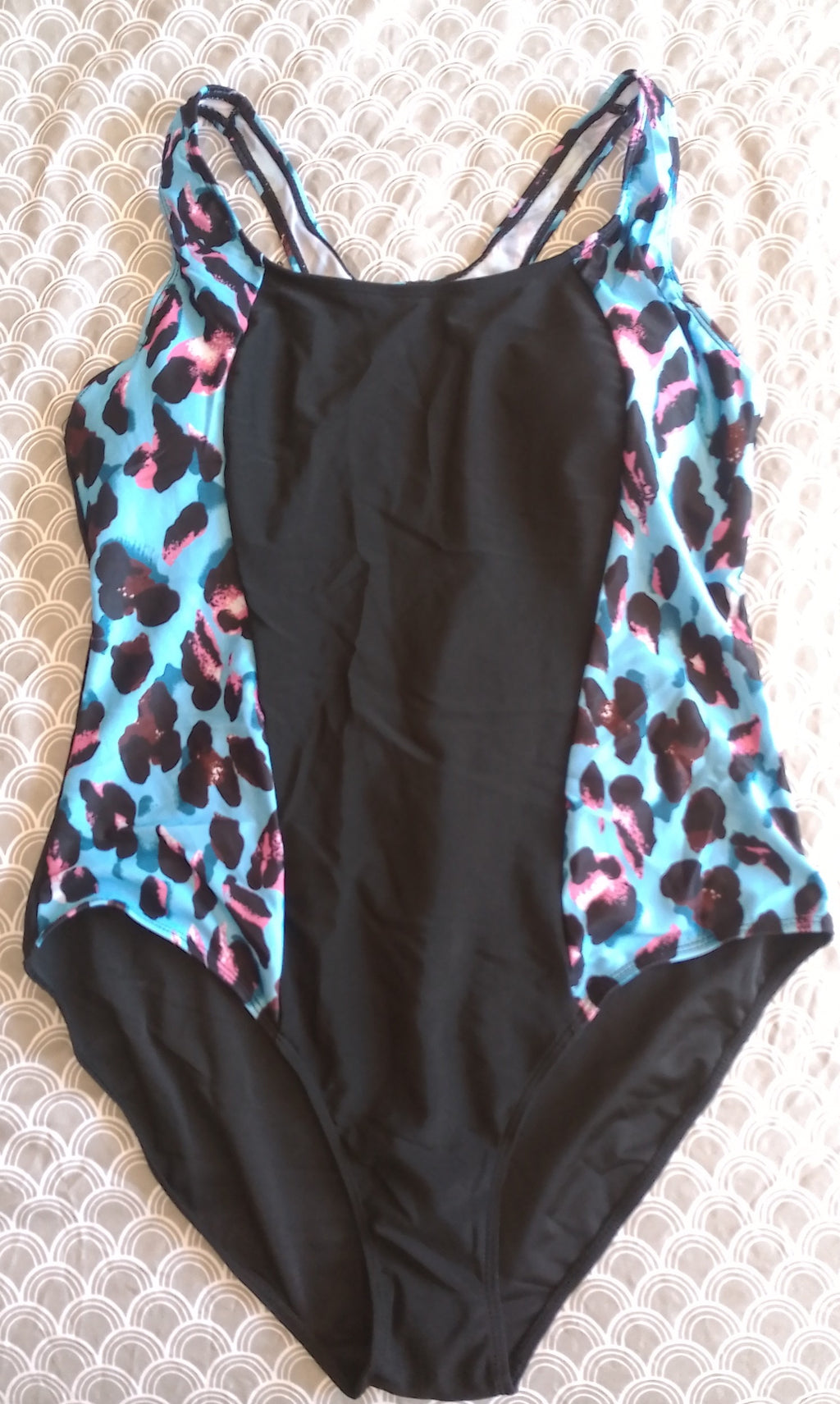 🩱 Maillot de bain une pièce noir et bleu . T. XXL ESPALIC