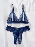 Ensemble lingerie dentelle bleu marine femme taille XL ESPALIC