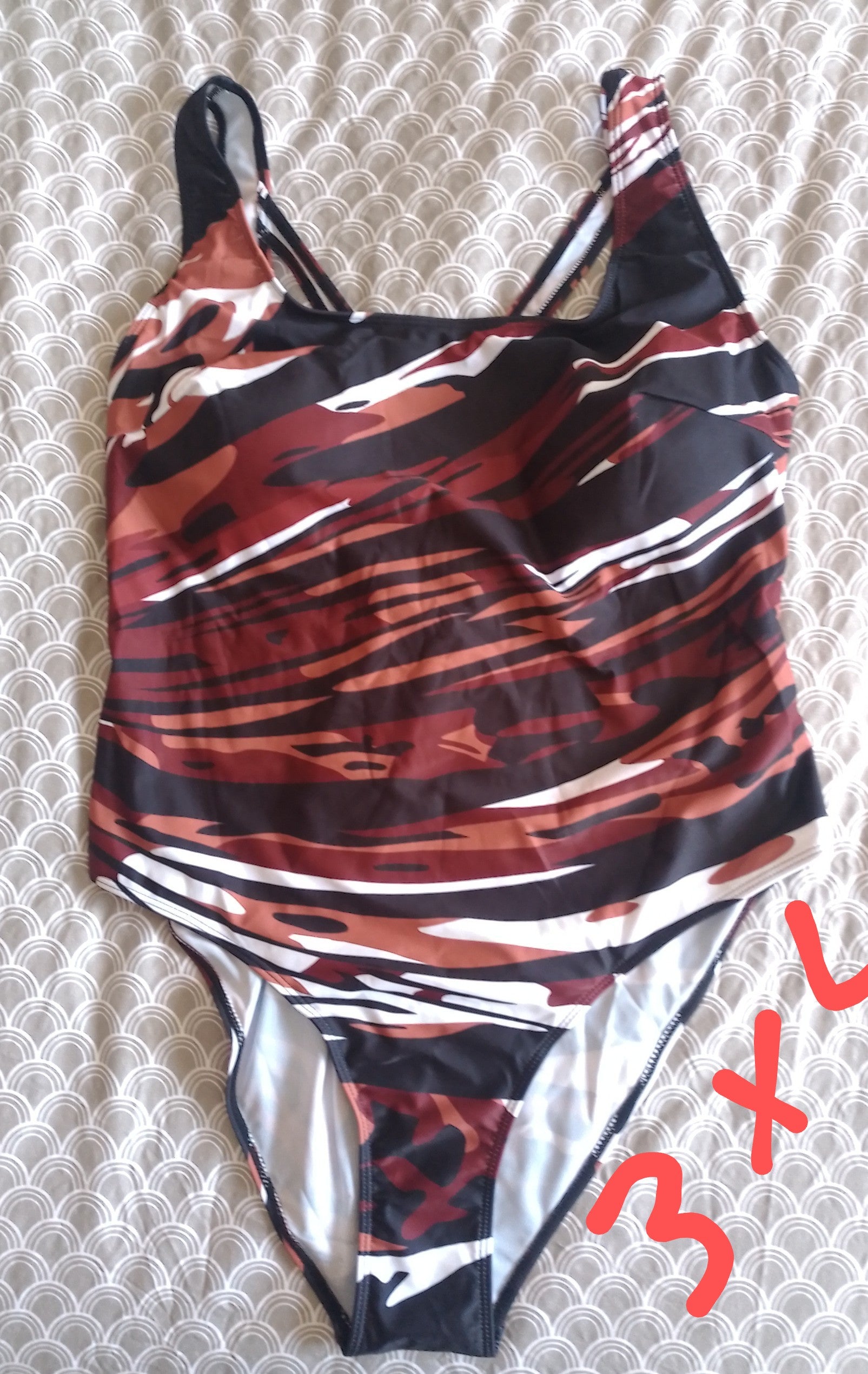 Maillot de bain une pièce rayures élégant femme taille XXXL ESPALIC