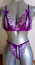 Ensemble 2 pièces lingerie ouverte en dentelle - Sous-vêtements femme premium - ESPALIC