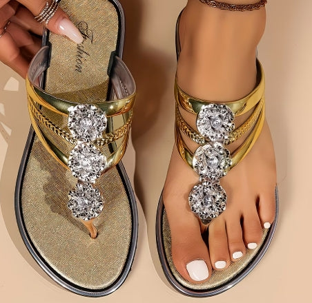 Sandales plates fleurs en strass femme pointure 39 ESPALIC