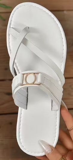Sandales plates blanches femme pointure 39 et 40 ESPALIC