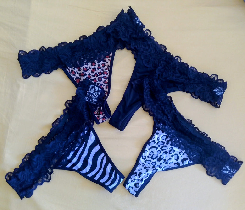 Ensemble quatre strings sexy femme taille M ESPALIC