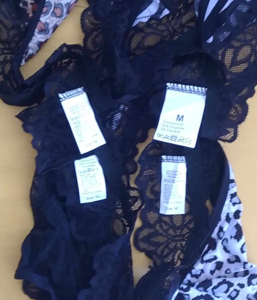 Ensemble quatre strings sexy femme taille M ESPALIC