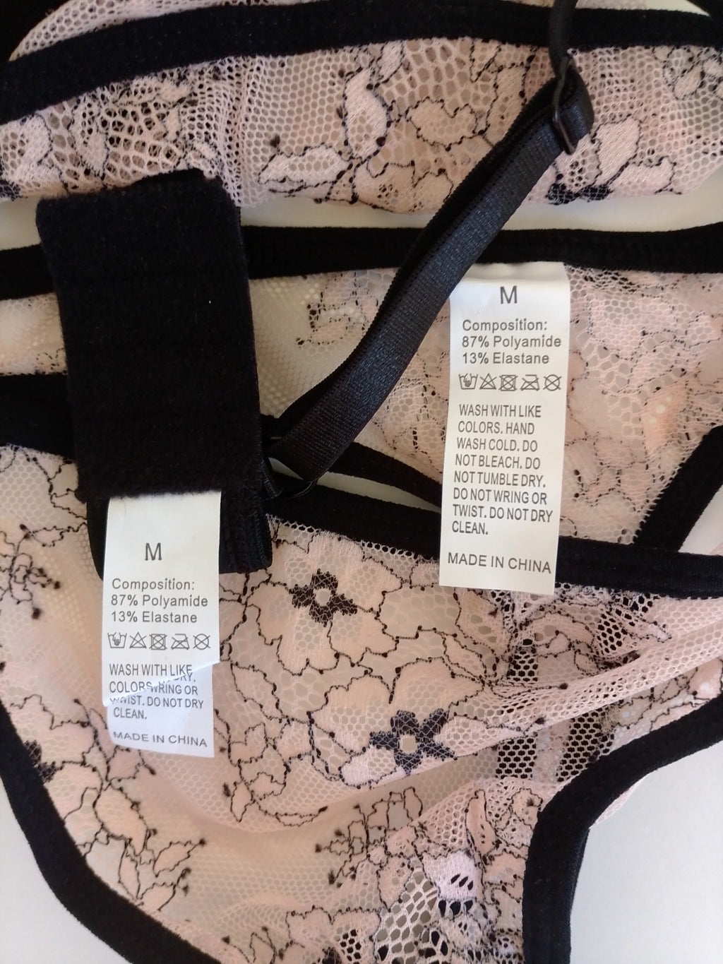 Ensemble lingerie bralette beige et noir contours contrastants femme taille M ESPALIC