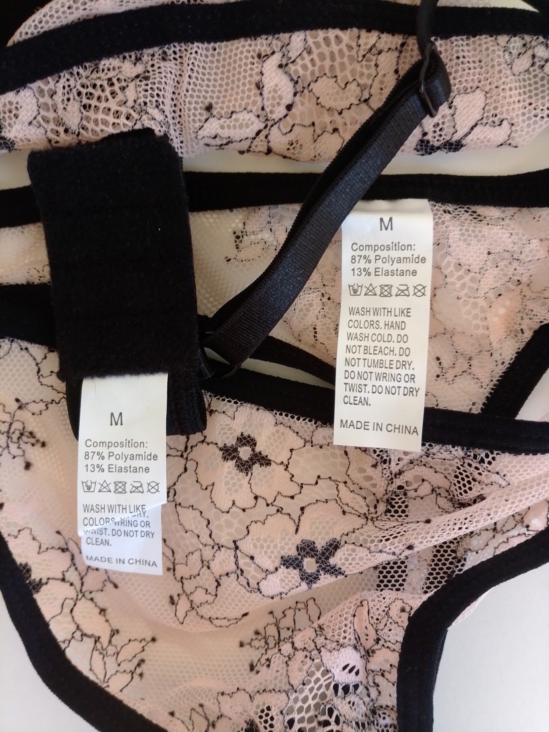 Ensemble lingerie bralette beige et noir contours contrastants femme taille M ESPALIC