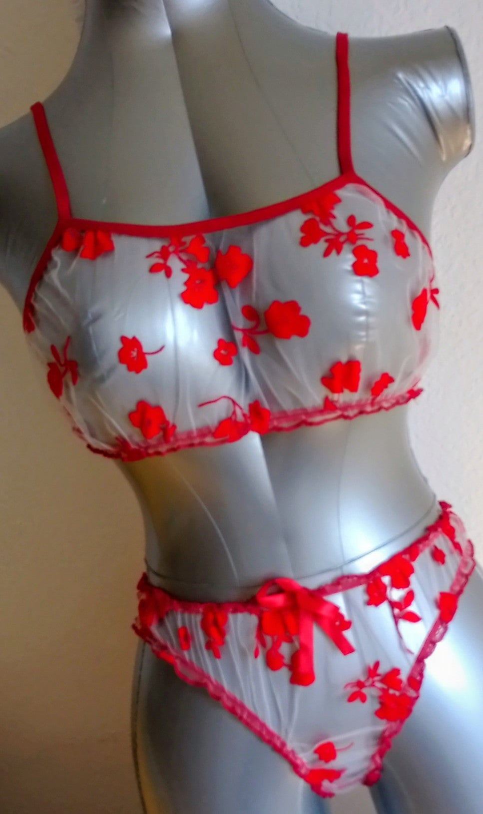 Ensemble de lingerie en maille et broderie florale - 2 pièces femme - ESPALIC