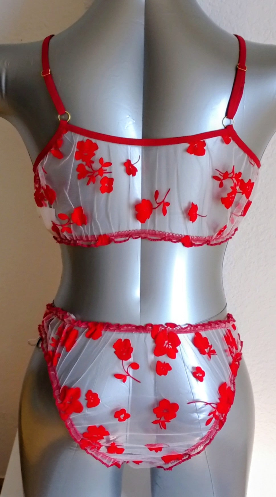 Ensemble de lingerie en maille et broderie florale - 2 pièces femme - ESPALIC